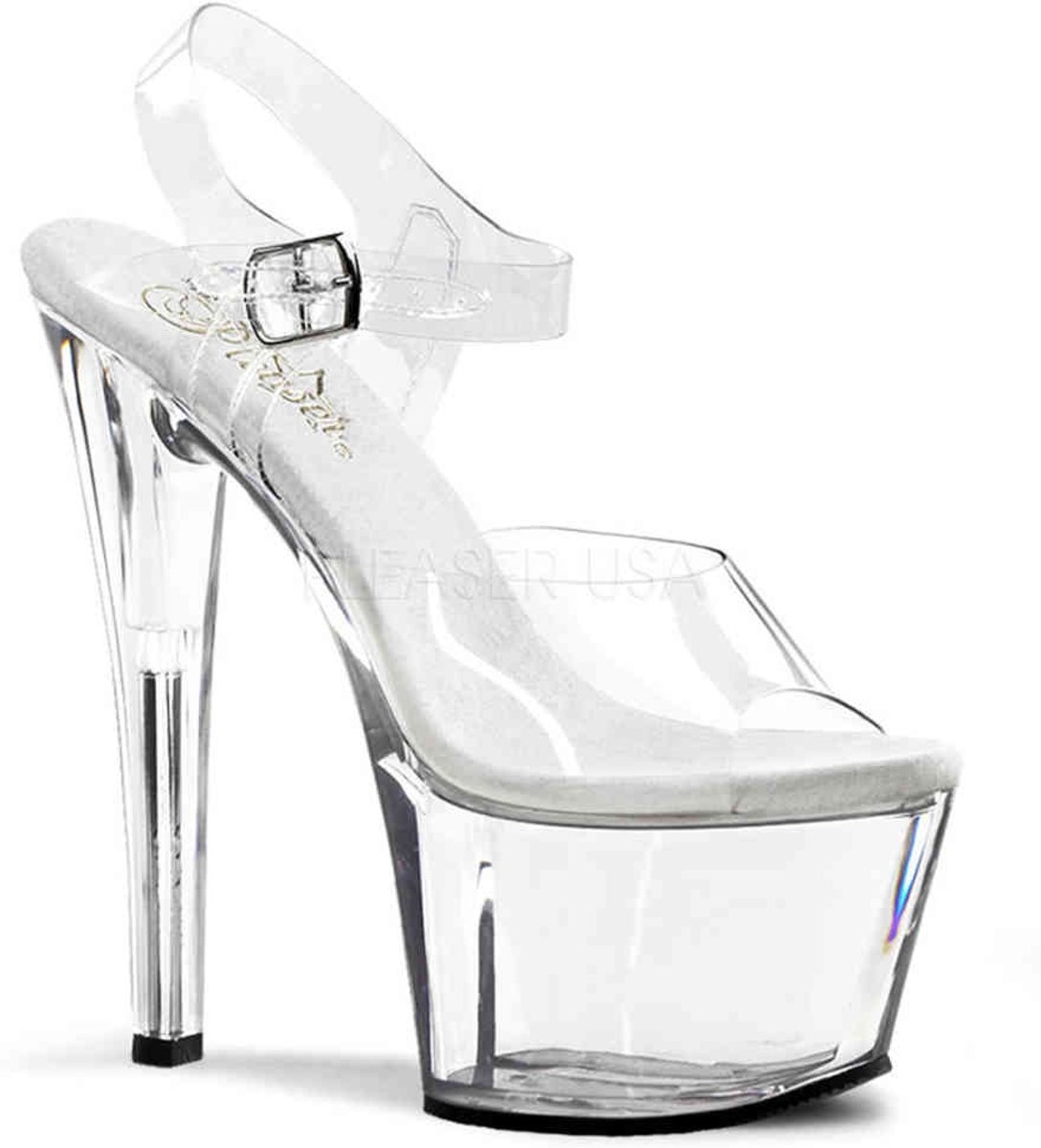 EU 36 = US 6 | SKY-308 | 7 Heel Ankle Strap PF Sandal